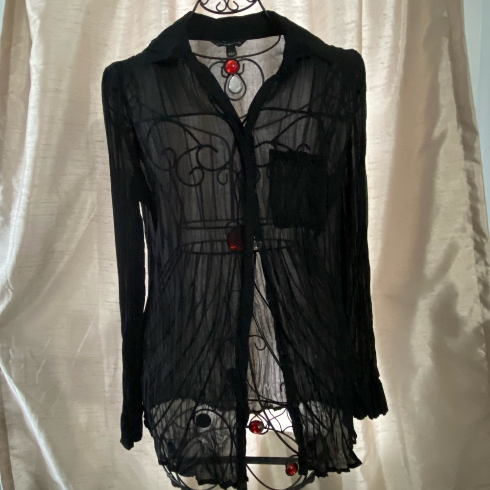 Rock and republic sheer dressy long sleeve shirt